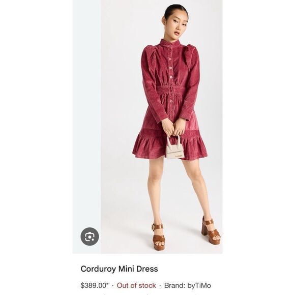 byTiMo
Corduroy Mini Dress in Berry Size S - Picture 2 of 9